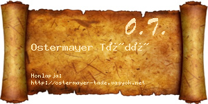 Ostermayer Tádé névjegykártya